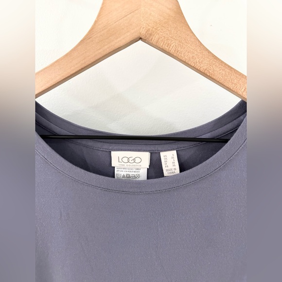 Logo By Lori Goldstein Rayon 230 Knit Tunic With Burnout Velvet Size Large - Picture 5 of 6